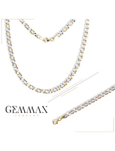 GEMMAX Jewelry Souprava zlatých šperků - náhrdelník a náramek - žluto-bílé zlato GLKCN-00701-04231