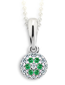 GEMMAX Jewelry Zlatý dětský přívěsek Cutie C2150 Emerald Green - bílé zlato GBPWZ-00799