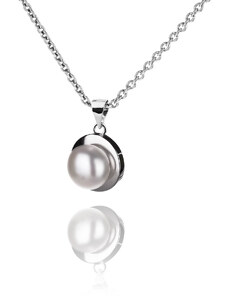 Stříbrný náhrdelník s přírodní perličkou - Meucci SP77N