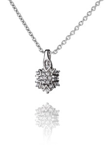 Stříbrný náhrdelník se zirkony ve tvaru vločky - Meucci SS230N