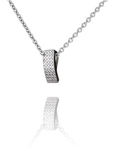 Stříbrný náhrdelník se čtyřmi řadami zirkonů - Meucci SS247N