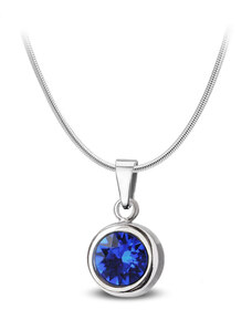 Jewellis ČR Jewellis Ocelový náhrdelník s přívěskem osázený krystalem Swarovski - Majestic Blue