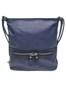 Tapple Velký středně modrý kabelko-batoh 2v1 z eko kůže
