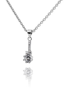 Jemný stříbrný náhrdelník se zirkony - Meucci SS112N