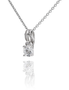 Stříbrný náhrdelník s velkým zirkonem a drobnými zirkony okolo - Meucci SS114N