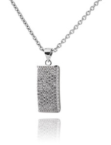 Stříbrný náhrdelník s přívěskem se stovkami zirkonů - Meucci SS154N