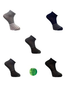 PeSaiL Pánské kotníkové bambusové ponožky mix barev (5 párů v balení )