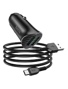 Auto-nabíječka - Hoco, Z39 Farsighted QC3.0 + USB-C kabel