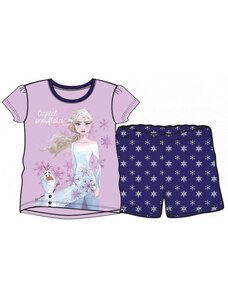 Sun City Letní dívčí pyžamo s krátkým rukávem Ledové království / Frozen - fialové