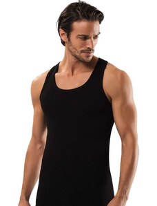 Dagi Black Combed Cotton Compact Athlete Men's Singlet.