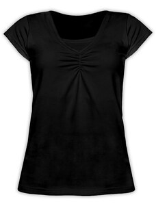 Jožánek Kojící tričko, vsadka v barvě, krátký rukáv KLAUDIE - Černá