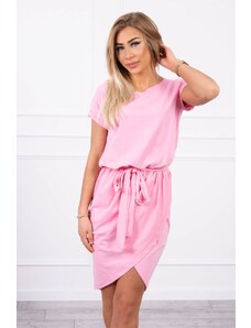 Kesi Zavazované šaty s psaníčkovým spodkem světle růžové barvy