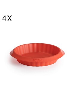 Lékué, Silikonové formy na tartaletky Single Tartelette Mould 12 cm, 4ks | červená