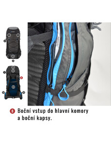 Batoh HUSKY Ultralight Ribon 60l modrá