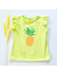 K-Baby Dětské bavlněné triko, krátký rukáv - Ananas - limetka Velikost koj oblečení: 68 (3-6m)