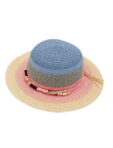 Dívčí letní klobouk Maximo modrý s korálky