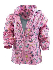 Pidilidi dívčí jarní/podzimní bunda s potiskem a kapucí, Pidilidi, PD1092-03, růžová