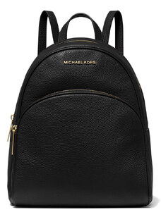 Michael Kors Abbey Medium Pebbled Leather Backpack Black Gold