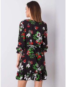 Fashionhunters Černé květinové šaty od Arlette