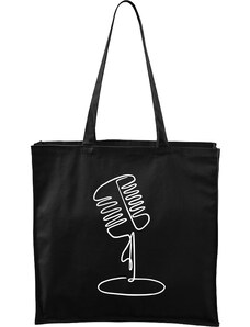 Roni Syvin + Adler/Malfini Ručně malovaná větší plátěná taška - Jednotahové - Mikrofon retro