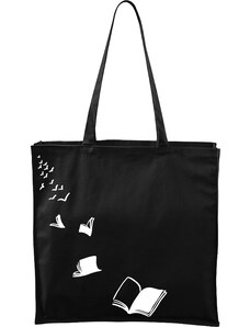 Roni Syvin + Adler/Malfini Ručně malovaná větší plátěná taška - Létající knihy - 2