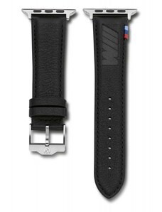 BMW M Kožený pásek do Apple Watch - černý 80265A0A722