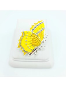 SkloBižuterie-F Brož Motýl žlutý