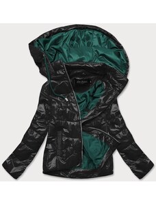 BH FOREVER Černo-zelená dámská bunda s barevnou kapucí (BH2005)