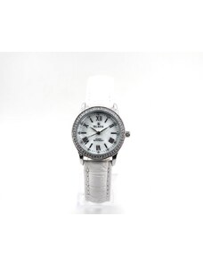 Slava Time Dámské bílé hodinky SLAVA s kamínky kolem ciferníku SLAVA 10080