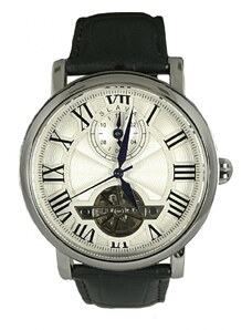 Slava Time Pánské automatické hodinky s římskými číslicemi SLAVA a bílým ciferníkem SLAVA SL109