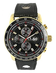Slava Time Pánské černé hodinky SLAVA s červenými detaily SLAVA 10038