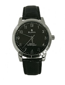 Slava Time Pánské elegantní hodinky SLAVA černý ciferník SLAVA 10072