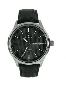 Slava Time Pánské elegantní hodinky SLAVA řemínek s imitací krokodýlí kůže SLAVA 10076