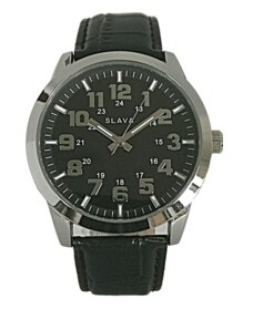 Slava Time Pánské hodinky SLAVA s velkým pouzdrem 47 mm ciferník černý SLAVA 10005