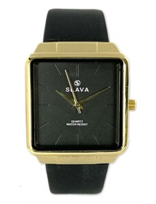 Slava Time Pánské nadčasové hodinky SLAVA zlato-černé SLAVA 10143
