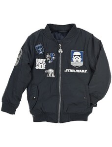 Star wars tmavě šedý chlapecký bomber s nášivkami