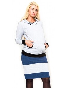 Těhotenská sukně Be MaaMaa - LORA jeans/sv. šedé Velikosti těh moda: XS (32-34)