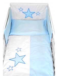 Baby Nellys Mantinel s povlečením Baby Stars - modrý, 120x90 cm Velikost povlečení: 120x90
