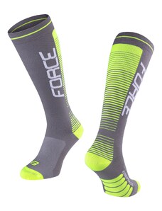 Kompresní ponožky FORCE COMPRESS šedo-fluo