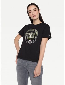 Tommy Hilfiger Tommy Jeans dámské černé tričko TJW SLIM FLORAL PRINT TEE