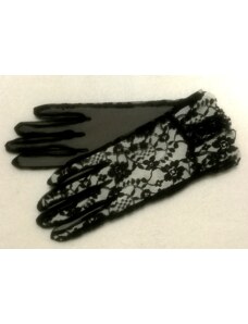 rukavice dámské, společenské, černé, krajkové 48326.1