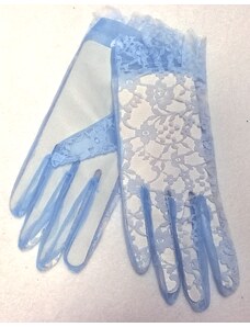 rukavice dámské, společenské, modré, krajkové 48326.21