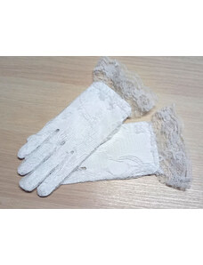 rukavice dámské, krajkové, společenské, plesové, bílé 48380.2