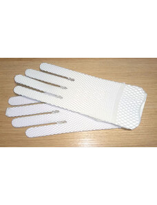 rukavice společenské, bílé, strečové, síťované 48384.2