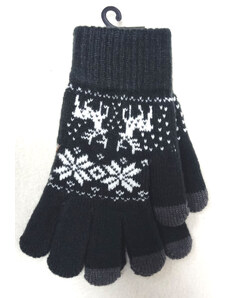 rukavice dámské zimní pletené na mobil šedé RK 46.7