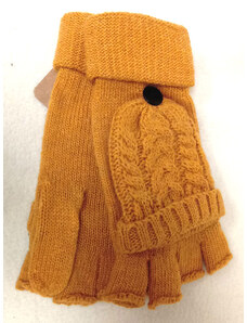 rukavice bez prstů s kapsou okrové žluté dámské 43047.46