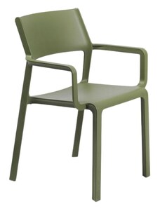Nardi Zelená plastová zahradní židle Trill s područkami
