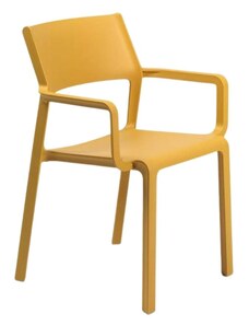Nardi Hořčicově žlutá plastová zahradní židle Trill s područkami