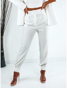 Webmoda Bílé elegantní kalhoty s knoflíky