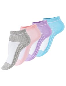 Ponožky dámské kotníčkové - žebrovaná podrážka - pastelové - 4 páry